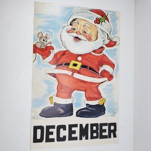 Vintage 1968 Classroom Poster Print Atrelle Dill Roberta Ross December Christmas